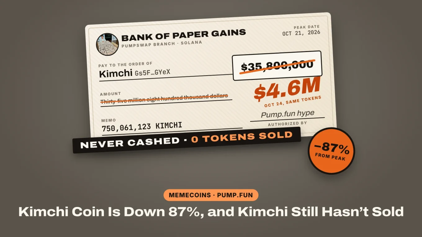 Kimchi coin price down 87%: a giant cheque to Kimchi for $35.8 million, struck out and rewritten as $4.6 million